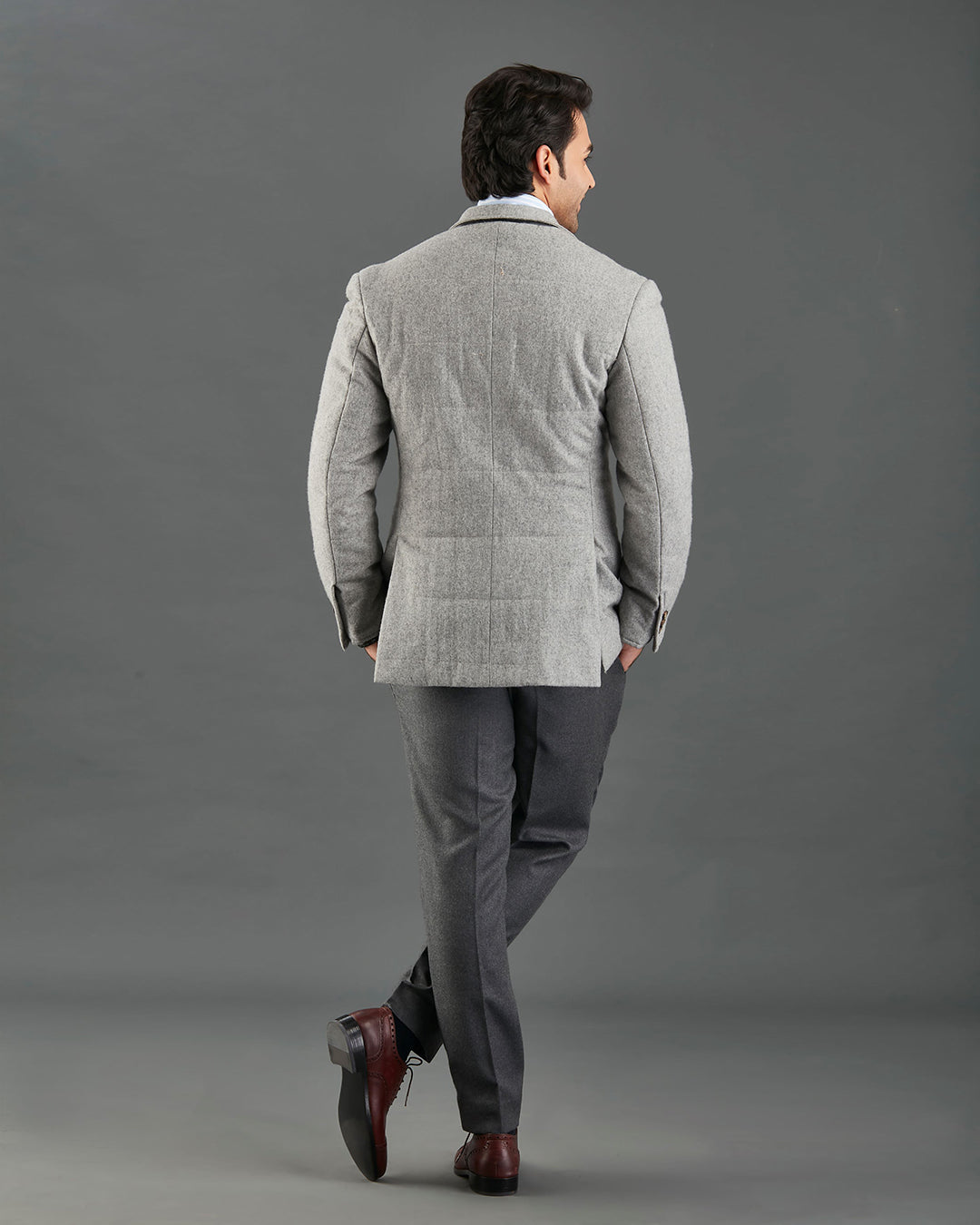 Grey Wool Flannel Jacket