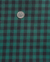 Green Black Gingham Twill Flannel Work Shirt