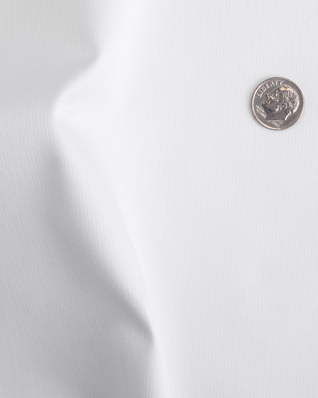 Business Shirt: White Micro Herringbone
