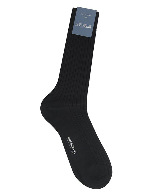 Bresciani  Cotton Rib Socks-Nero