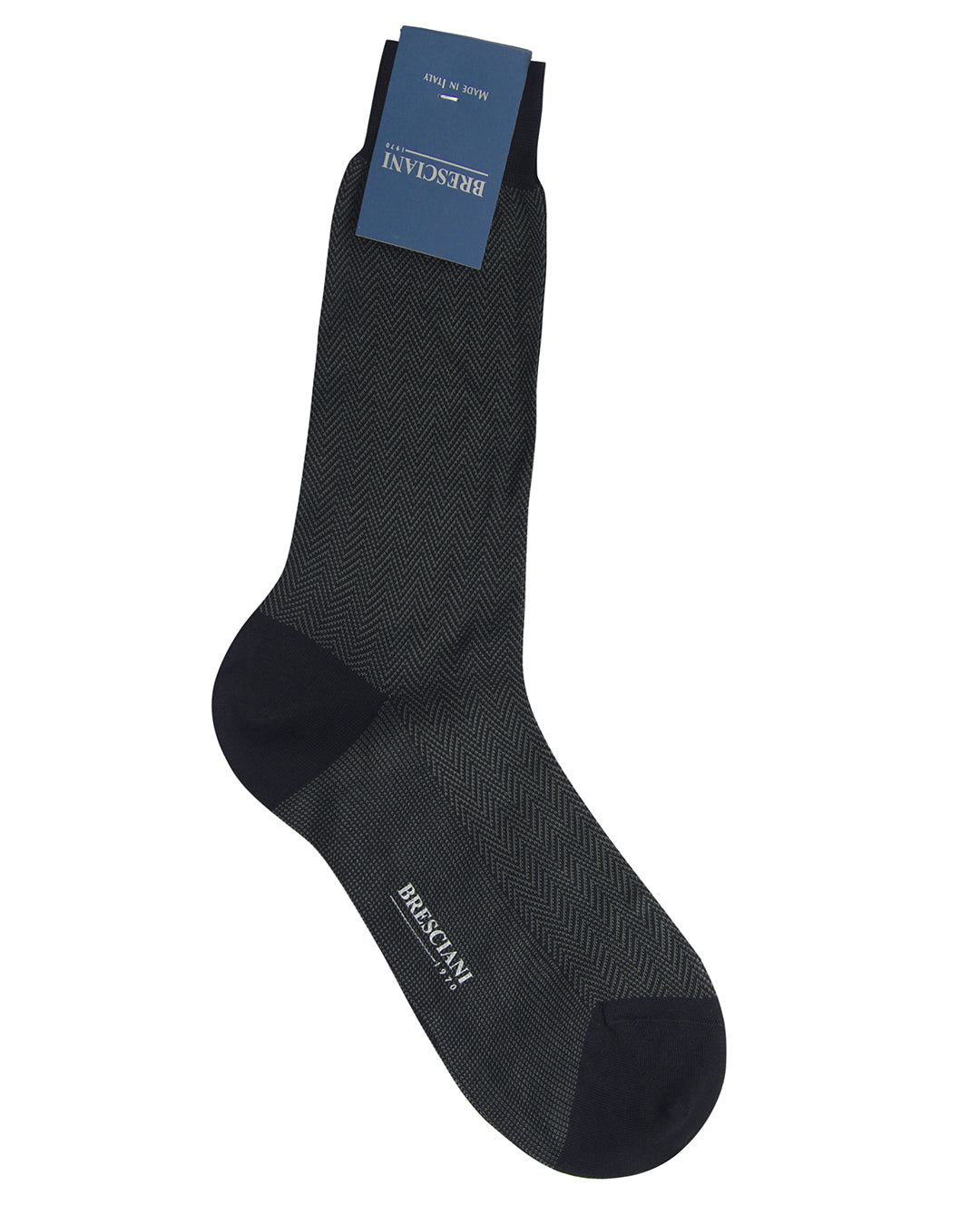 Bresciani- Cotton Rib Socks-Antracite Medio - 1