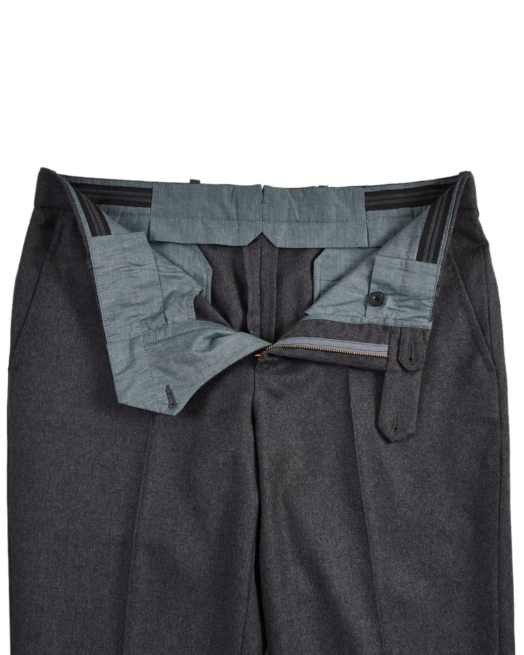 Dugdale Dark Grey Wool Flannel Dress Pant