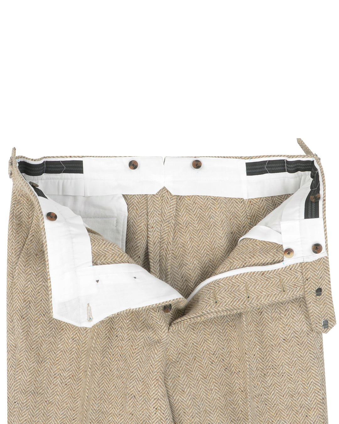 Molloy Herringbone Donegal Tweed Pants - Light Tan