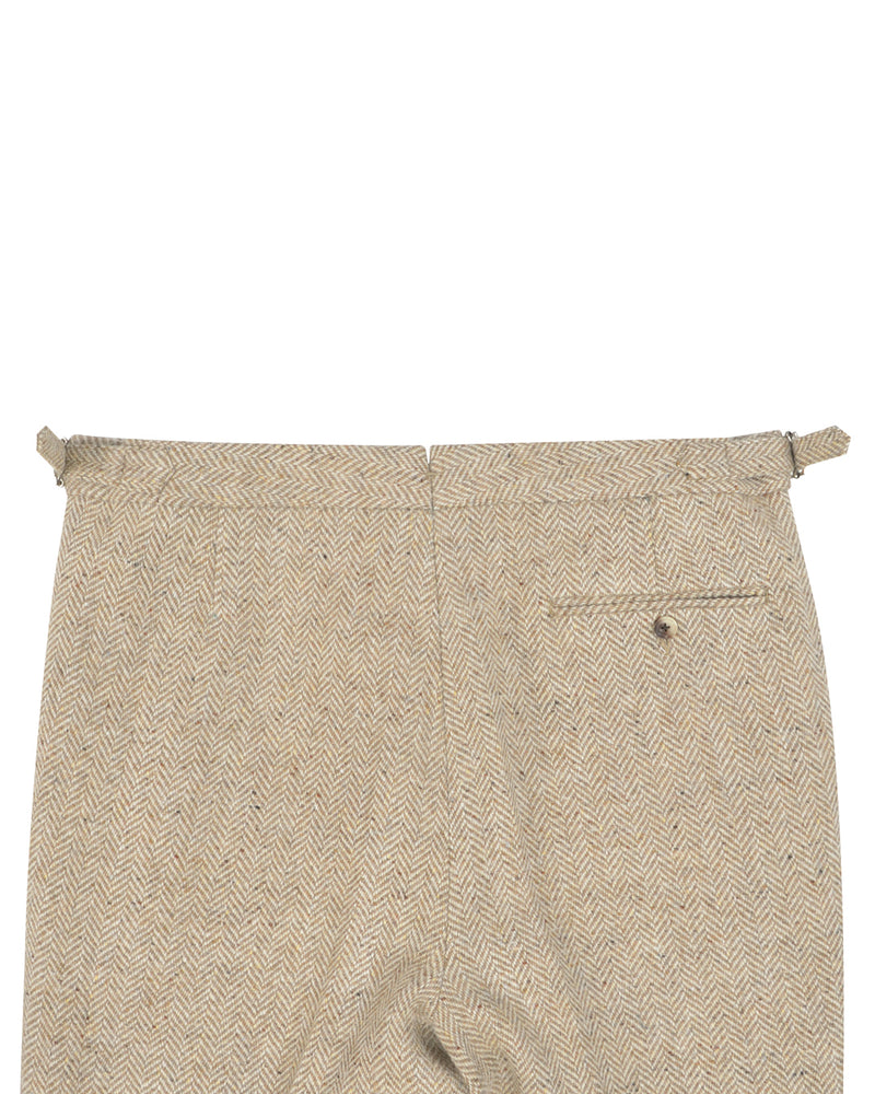 Molloy Herringbone Donegal Tweed Pants - Light Tan
