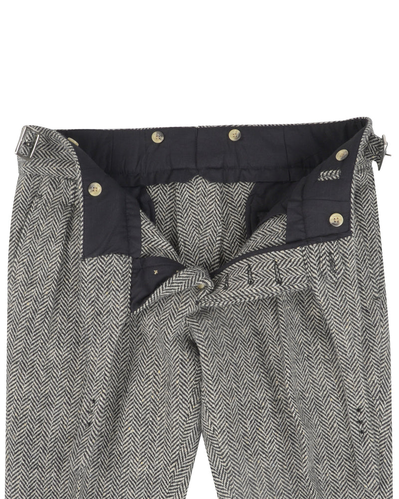 Molloy Herringbone Donegal Tweed Pants - Grey