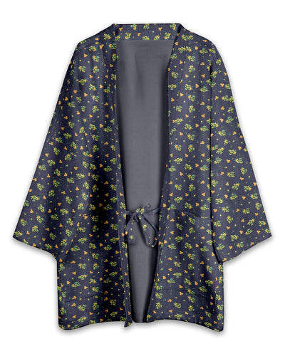 Noragi in Flower Printed Indigo Denim