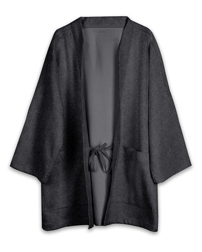 Noragi in Indigo Grey Slub Herringbone