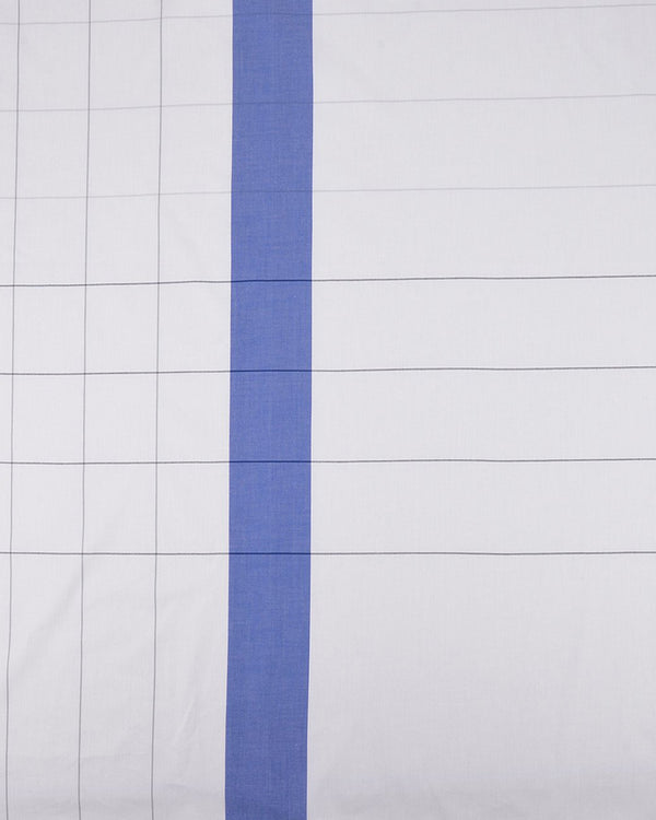 Windowpane Checks With Blue Wide Stripe