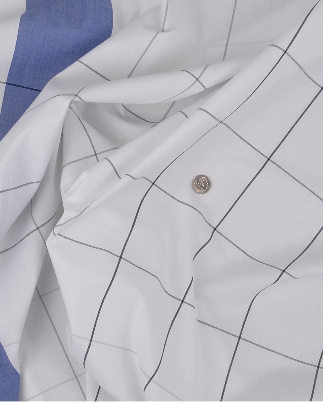 Windowpane Checks With Blue Wide Stripe - 3