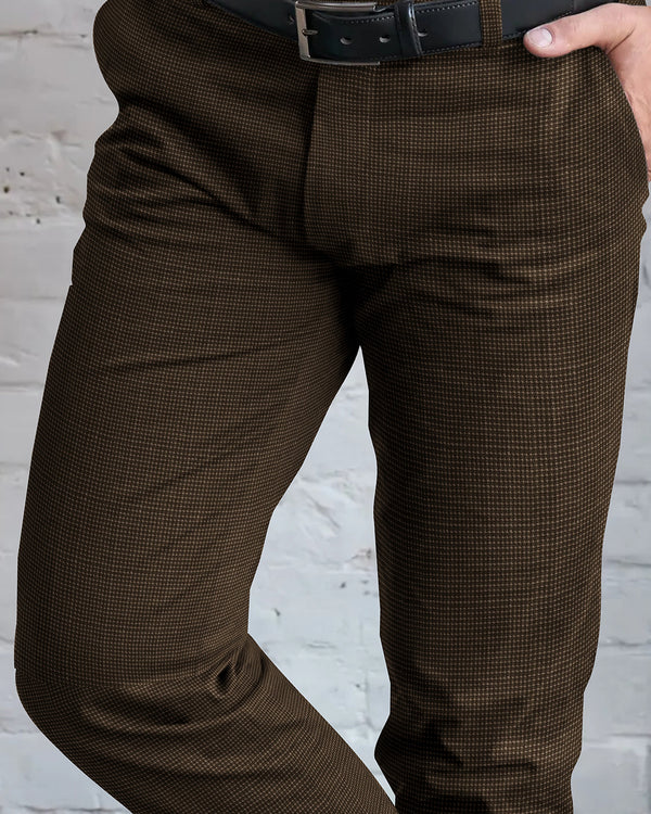 Drapers Tobacco Brown Micro Houndstooth Pants