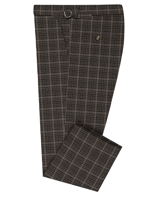 Loro Piana Brown and Grey Tweed Overchecks Pants