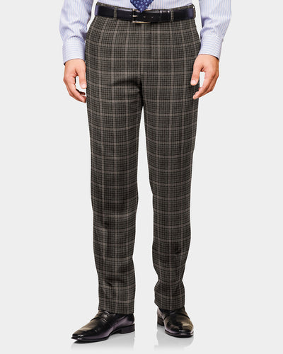 Loro Piana Brown and Grey Tweed Overchecks Pants