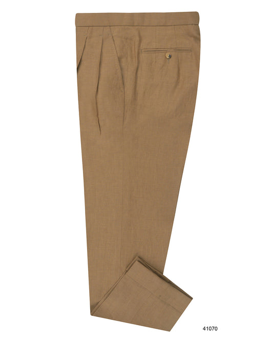 Golden Brown Linen Dress Pant