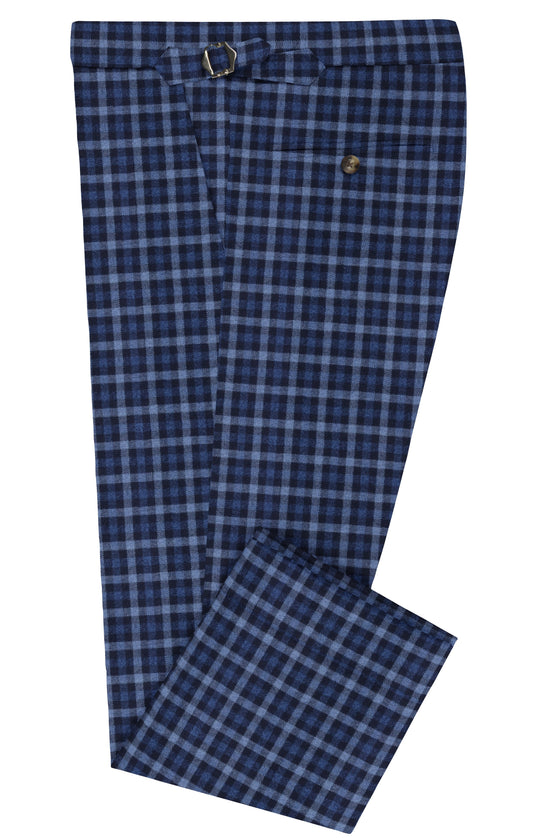 VBC Blue & Black Checks Twill Pant