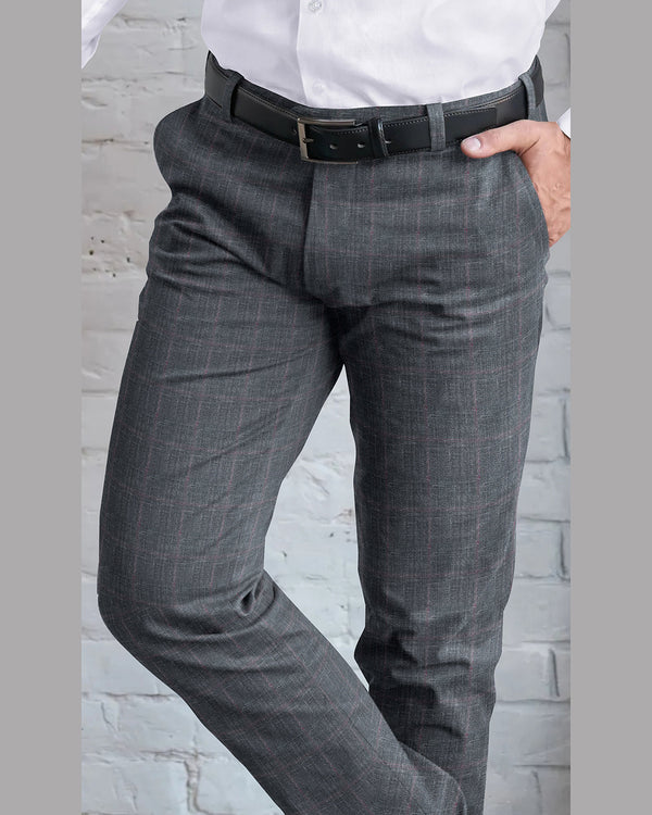 EThomas Shark Shine Silver Windowpane Checks