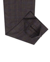 EThomas Charcoal Grey with Blue Brown Tartan Plaid 130s Wool