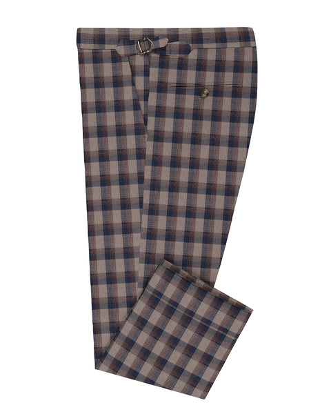 EThomas Light Peach Blue Voilet Checks