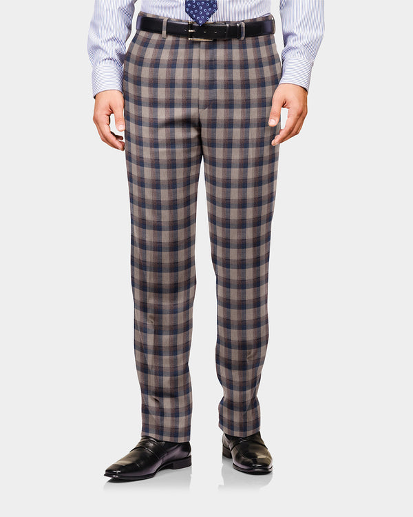 EThomas Light Peach Blue Voilet Checks