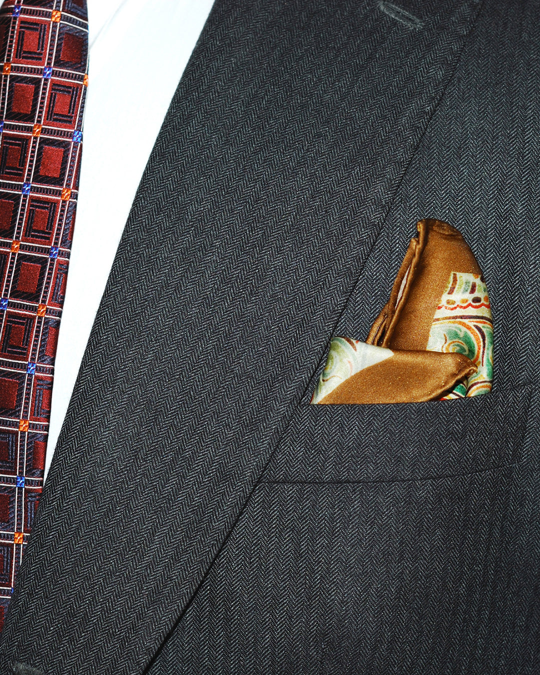 Gold Paisley Pocket Square - 2