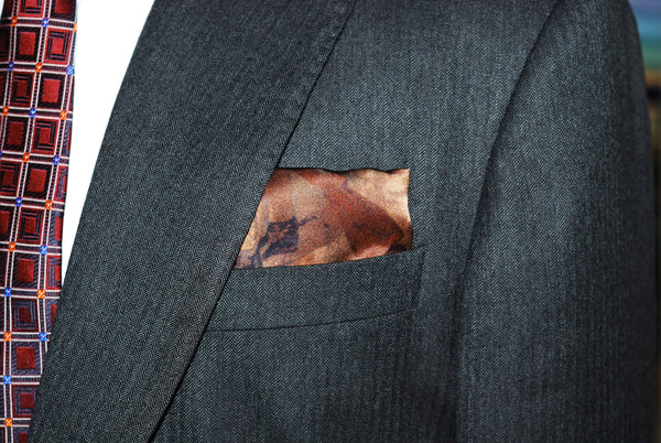 Brown Vintage Game Pocket Square