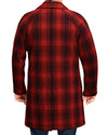 Red Black Plaid Wool Coat