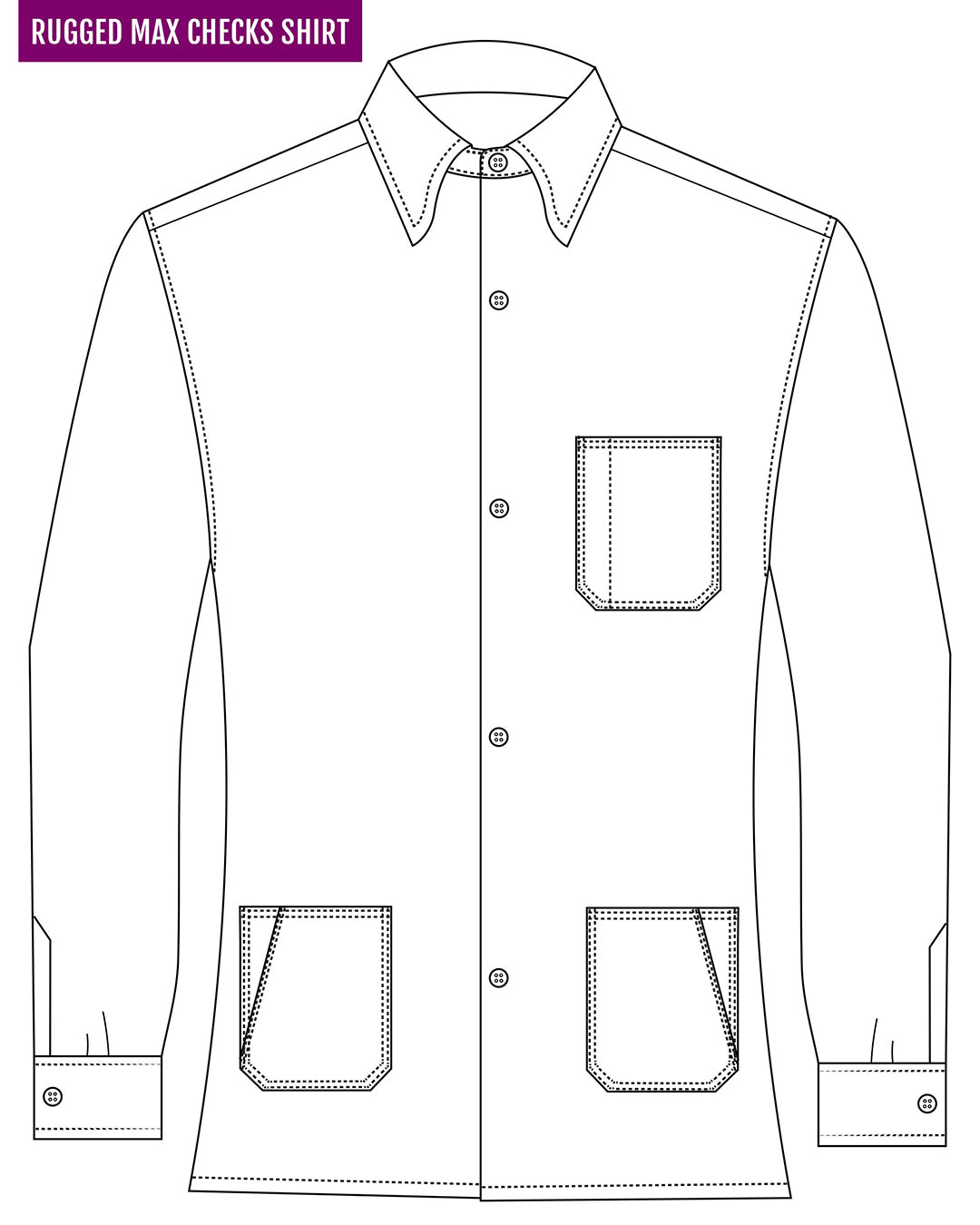 Yellow Blue Grey Herringbone Checks Work Shirt - 6