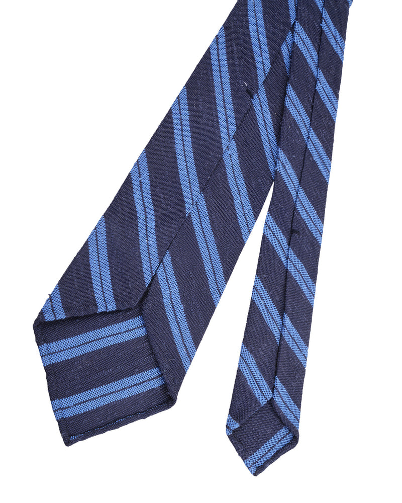 Tie-Sky Blue Stripes on Navy
