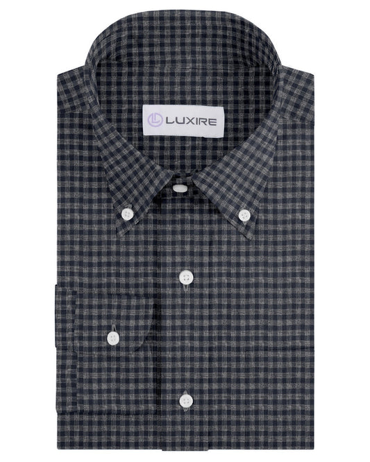 Luxire Presto: Grey Navy Tattersall Twill Checks