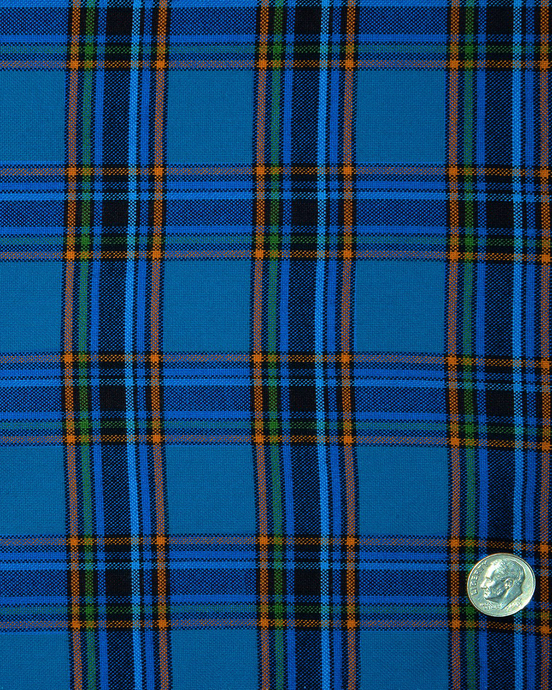 Blue Black Dark Orange Green Tartan Checks - 5