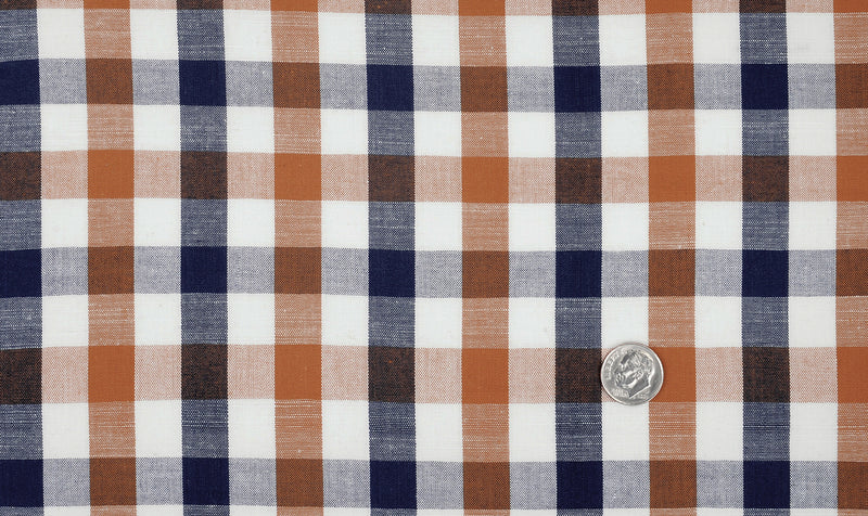 Navy Mustard Macro Gingham Checks