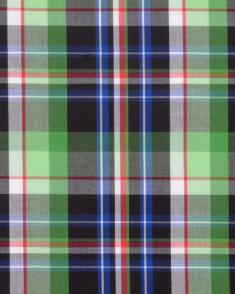 Green Black Blue Madras Checks