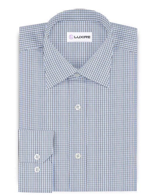 Albini: Blue Tattersal Checks