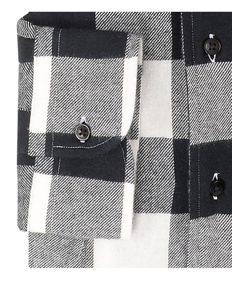 Strong Twill Black on White Checks