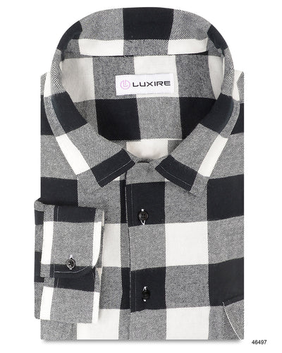 Strong Twill Black on White Checks