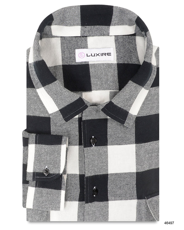 Strong Twill Black on White Checks