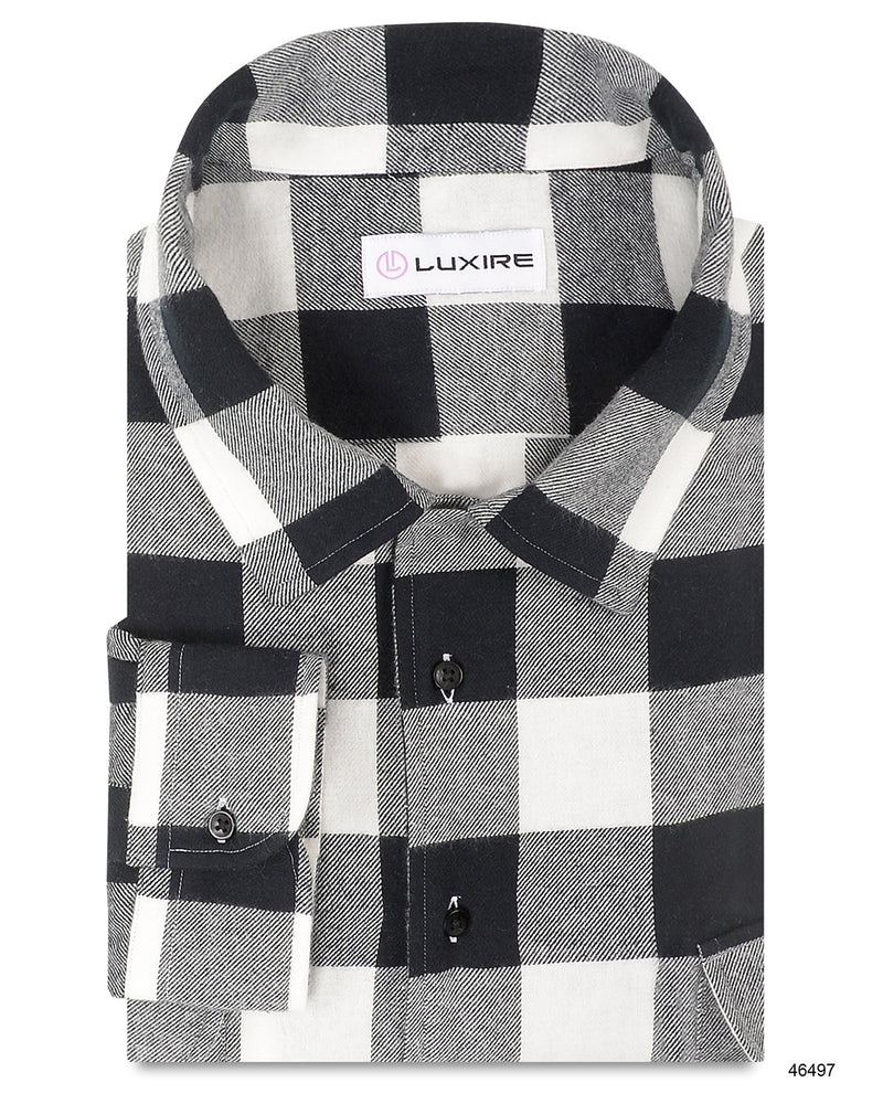 Strong Twill Black on White Checks