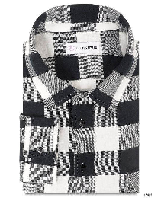Strong Twill Black on White Checks