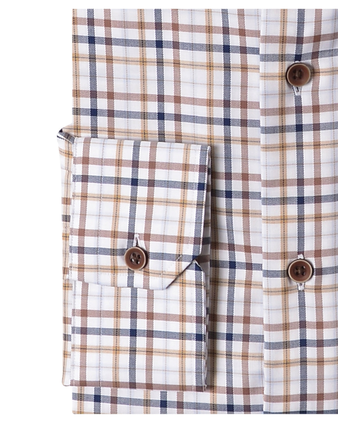 Fall Navy Brown White Tattersall Twill - 3