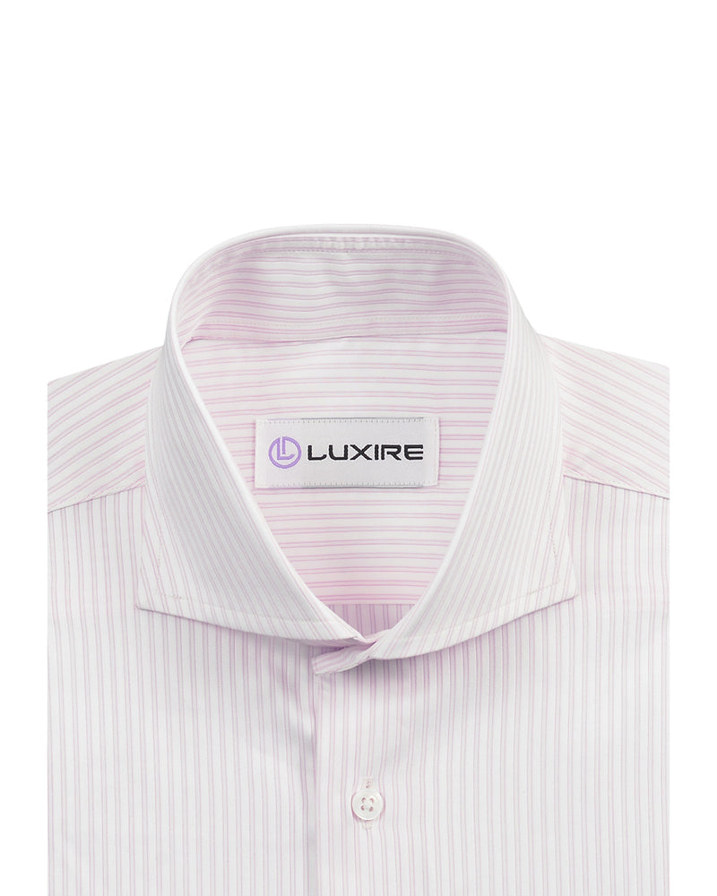 Pink Pin Stripes With White Dobby: Natural Wrinkle Free