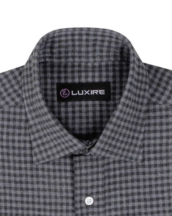 Mini Nightshadow Grey Gingham Flannel Work Shirt