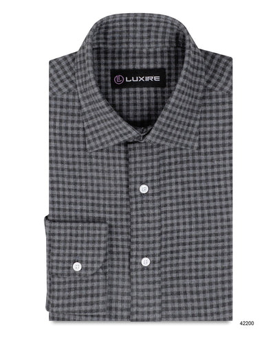 Mini Nightshadow Grey Gingham Flannel Work Shirt