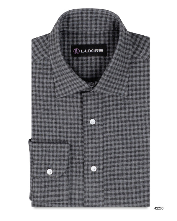 Mini Nightshadow Grey Gingham Flannel Work Shirt