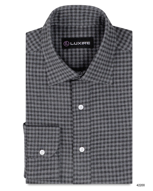 Mini Nightshadow Grey Gingham Flannel