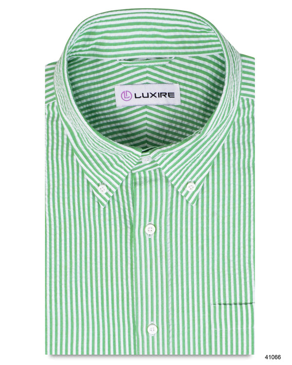 Fern Green Candy Stripes Seersucker