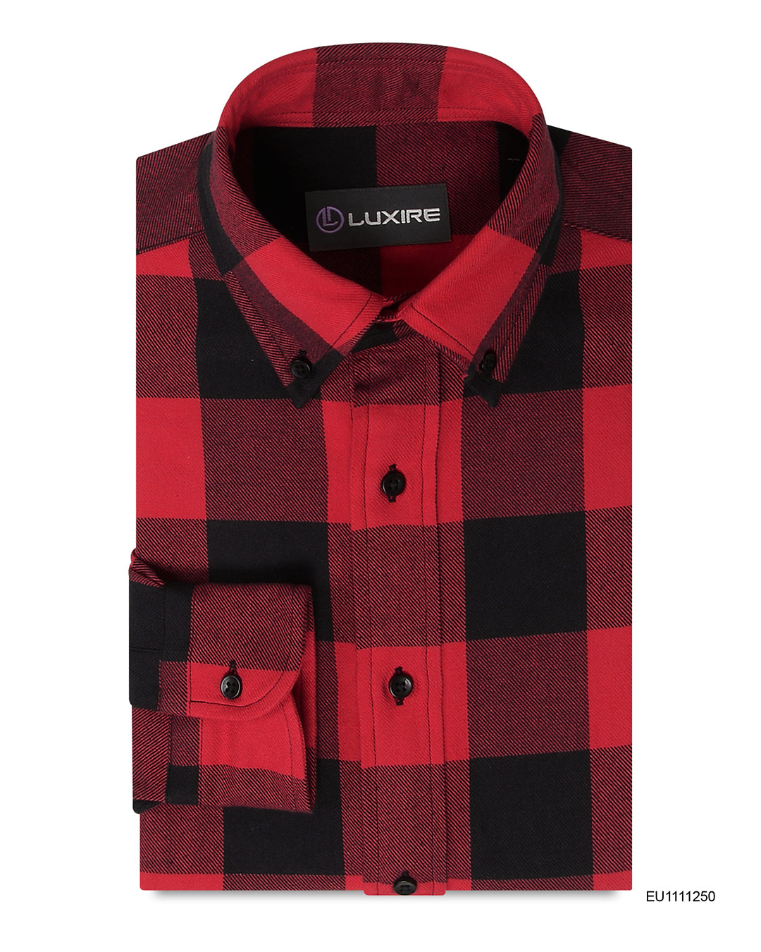 Red Black Big Gingham Flannel - 1