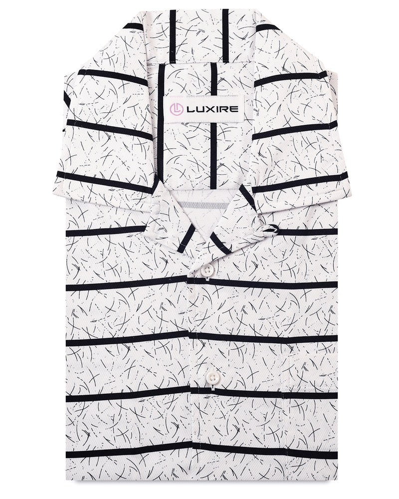 Printed White with Dark Navy Stripes Shirt