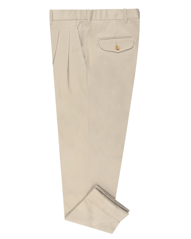 Soft Cream Cotton Twill Pant