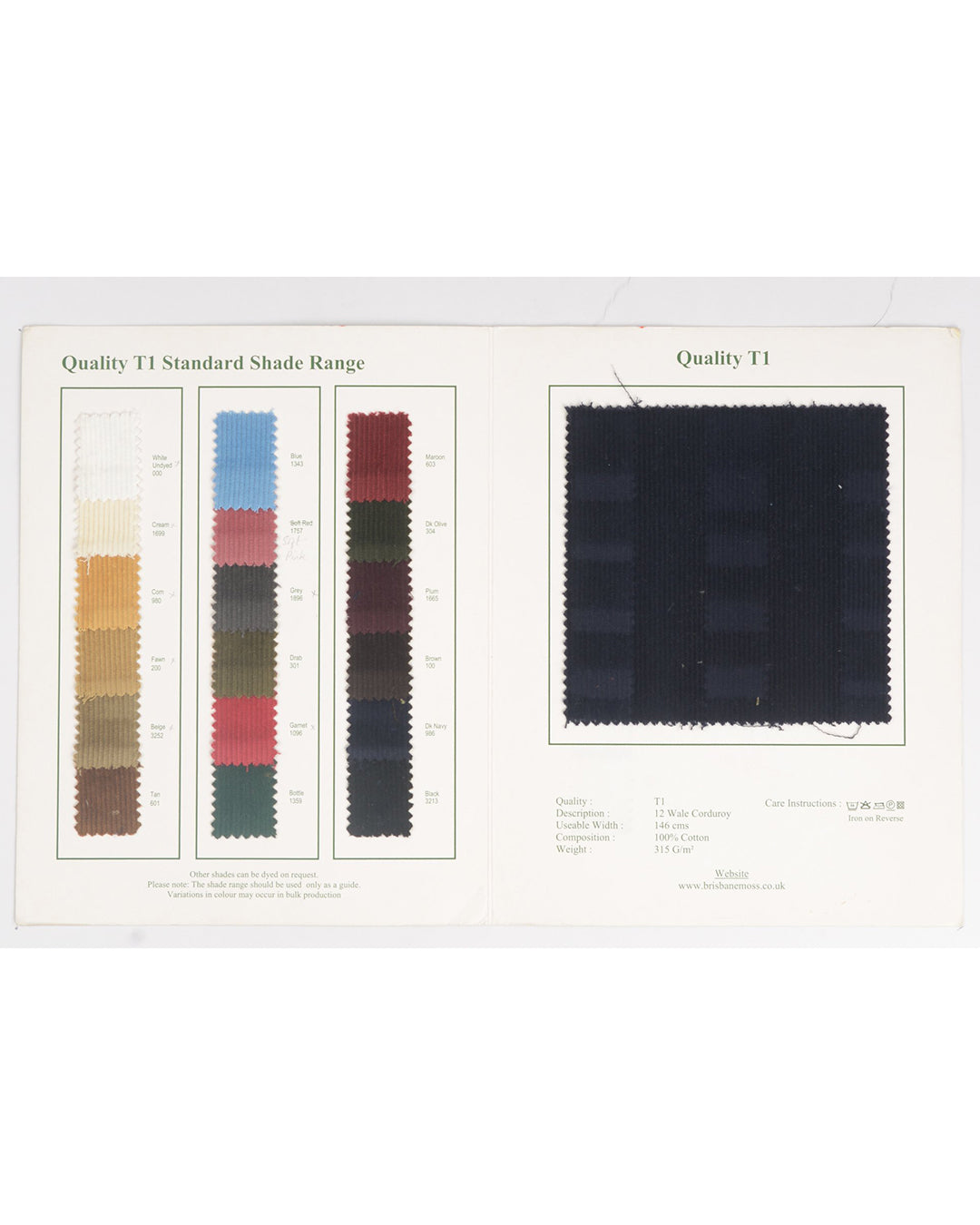 Brisbane Moss Bottle Green 12 Wale Corduroy - 5