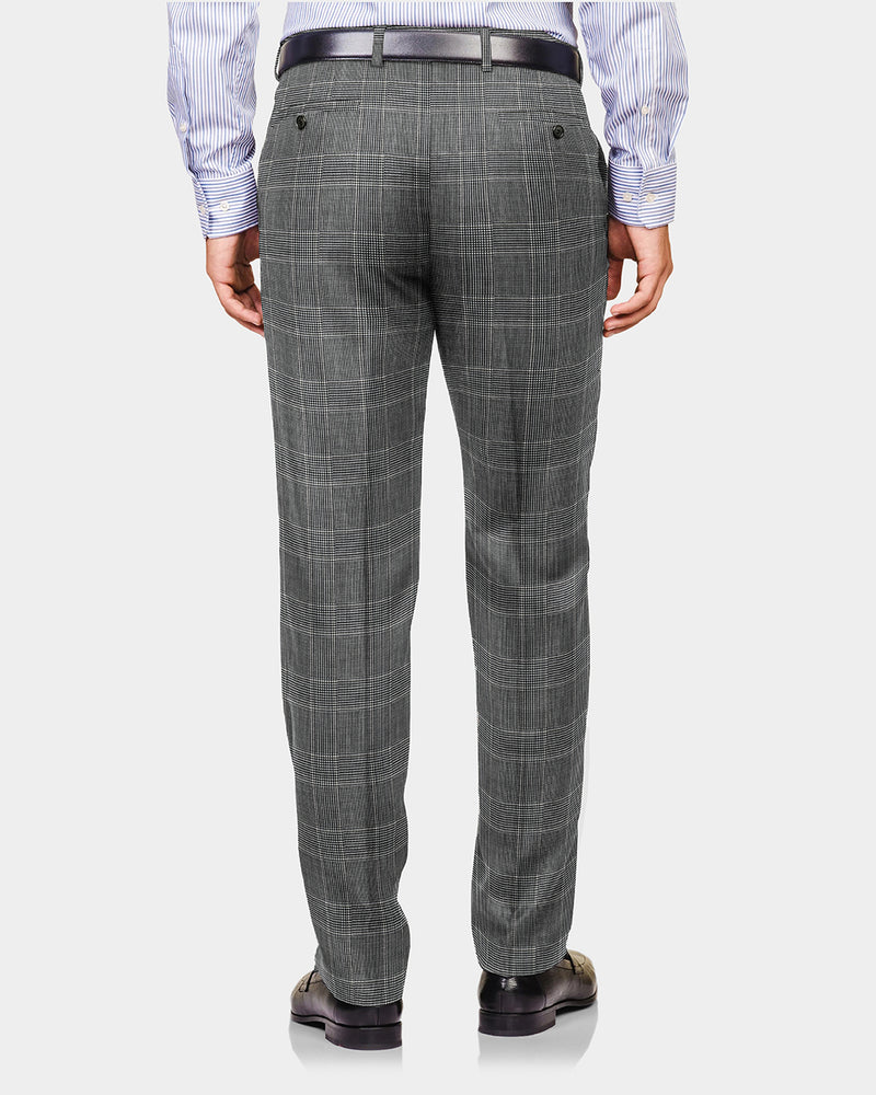 Dugdale Fine Worsted Pant - Grey Prince of Wales with Blue Overcheck