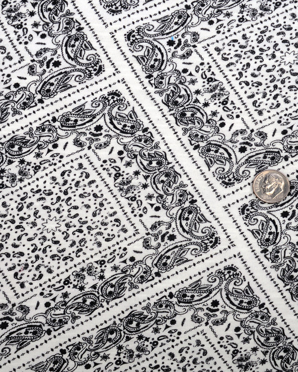 Diamond Paisley Print On White T-shirt